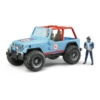Játékautó terepjáró Jeep Cross Country figurával műanyag Bruder 1:16