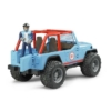 Játékautó terepjáró Jeep Cross Country figurával műanyag Bruder 1:16