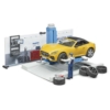 Kisautó Roadster cabrio autószerelő műhely szervíz játékfigurával műanyag Bruder (62110) 1:16