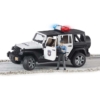 Bruder Jeep Wrangler Unlimited Rubicon rendőrautó fénnyel, hanggal és játékfigurával (02526) 1:16