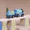Fa Bigjigs vonat pályaelemekkel kék Bigjigs