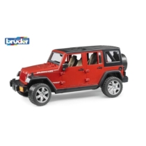Bruder kisautó terepjáró Jeep Wrangler Rubicon Unlimited vörös műanyag 1:16 (02525)