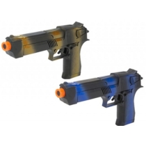 Kézi harci játékfegyver hangeffekttel kék 23 cm műanyag