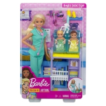 Barbie Gyerekorvos baba kisbabával játékszett