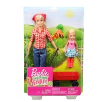 Barbie baba kislánnyal Sweet Orchard Farm piros kiskocsival