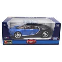 Fém autó Bugatti Chiron kék-fekete 1:18 Bburago
