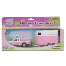 Fém hátrahúzós Pick-up teherautó és lószállító pink