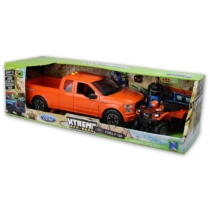 Ford F-150 narancssárga Pickup, figura és Suzuki Vinson Auto 500 quad hanggal és fénnyel