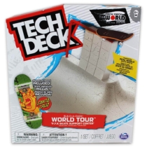 Tech Deck Gördeszka pálya készlet gördeszkával P.F.K. Skate Support Center World Edition