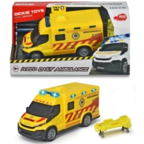 Dickie Toys Iveco Daily Ambulance magyar mentőautó hanggal, fénnyel és hordággyal műanyag