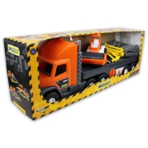 Kamion műanyag úthengerrel narancssárga, szürke Super Tech Truck