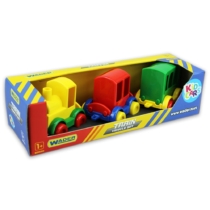 Kisautó játék szett Vonatok 3 db-os műanyag Kid Cars