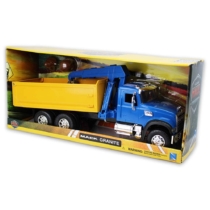 Mack Granite billencs kamion kék és sárga műanyag