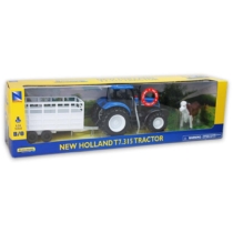 New Holland T7.315 műanyag traktor kiegészítőkkel és hangeffekttel 1:24