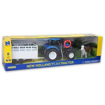 New Holland T7.315 műanyag traktor kiegészítőkkel és hangeffekttel 1:24 NewRay