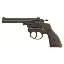 Pisztoly revolver patronos 8 lövetű forgótáras Jerry fekete műanyag