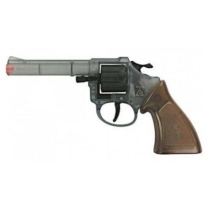 Pisztoly western revolver patronos 8 lövetű forgótáras Ringo áttetsző műanyag