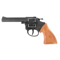 Pisztoly western revolver patronos 8 lövetű forgótáras Ringo fekete műanyag