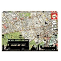 Puzzle Csúcsforgalom London térképpel 500 db-os Educa