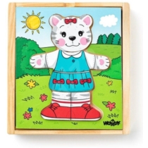 Puzzle öltöztető cica Kitty 18 db-os Woody