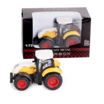 Traktor sárga-fehér fém 1:72