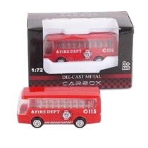 Tűzoltó jármű piros fém busz 1:72