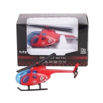 Tűzoltó jármű piros fém helikopter 1:72