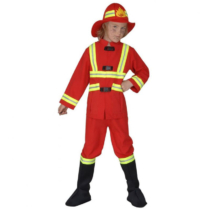 Tűzoltó jelmez világító 140-es M (kabát, nadrág, csizmatakaró, sisak)