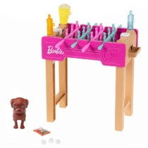 Barbie kerti játékszett csocsó asztal kiegészítőkkel