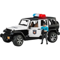 Bruder Jeep Wrangler Unlimited Rubicon rendőrautó fénnyel, hanggal és játékfigurával (02526) 1:16