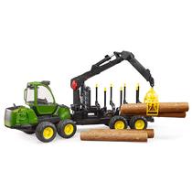 Bruder John Deer 1210E rönkszállító traktor rönkökkel (02133) 1:16