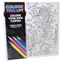Ceruzával színezhető vászon Tengeri állatok 30 x 30 cm