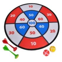 Darts tábla 2 db tépőzáras nyíllal és 2 db labdával 35 cm piros-kék-fehér