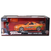 Fast & Furious Brian figura és Toyota Supra fém autó 1:24