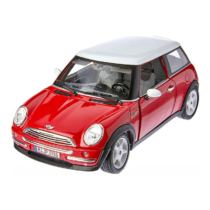 Fém modell autó Mini Cooper piros-fehér 1:18 Bburago