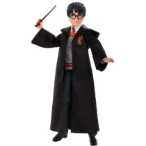 Harry Potter játékfigura varázspálcával és talárral 26 cm