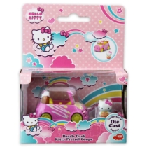 Hello Kitty Dazzle Dash Kitty Pretzel Coupe fém kisautó figurával