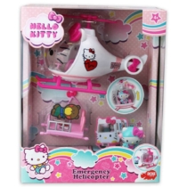 Hello Kitty helikopter figurával és kiegészítőkkel műanyag