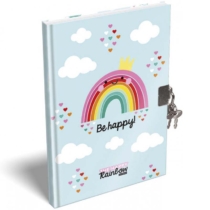 Lizzy Card keményfedeles emlékkönyv kulccsal Happy Rainbow A5