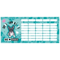 Lizzy Card kétoldalú mini órarend We Love Dogs Pups 18 x 7,5 cm