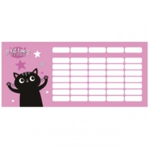 Lizzy Card kétoldalú mini órarend Kittok Star 18 x 7,5 cm