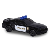 Majorette Ford Mustang rendőrautó hanggal és fénnyel fekete 1:64