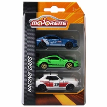 Majorette Racing Ford Mustang GT, Porsche 911, Toyota Celica GT 3 db-os fém kisautó készlet