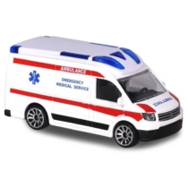 Majorette Volkswagen Crafter fém sürgősségi mentőautó hanggal és fénnyel fehér 1:64
