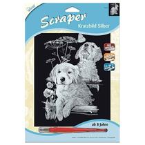 Mammut Labradorok ezüst képkarcoló készlet 20x25 cm