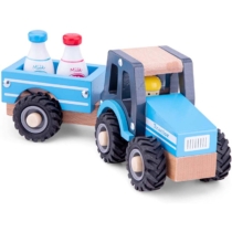 New Classic Toys Traktor tejeskocsival fa játékszett