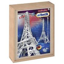 Párizs Eiffel torony építőjáték 2300 db-os szerszámokkal fém Eitech fa dobozban