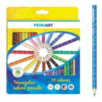 Prima Art háromszög alakú mintás színes ceruza készlet 24 db-os