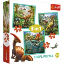 Puzzle Dinoszauruszok 3 az 1-ben 20, 36, 50 db-os Trefl