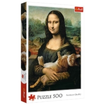 Puzzle Mona Lisa és a doromboló cica 500 db-os Trefl